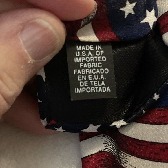 One America Men's Necktie Tie Silk Satin American‎ Flag All Over Made USA 56" - Picture 6 of 10